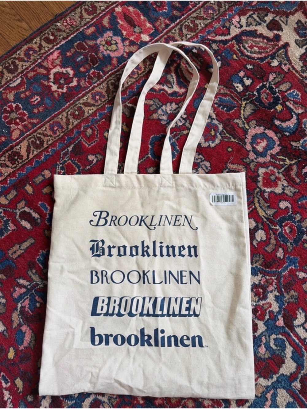 Brooklinen Natural Canvas Tote with Navy Logo